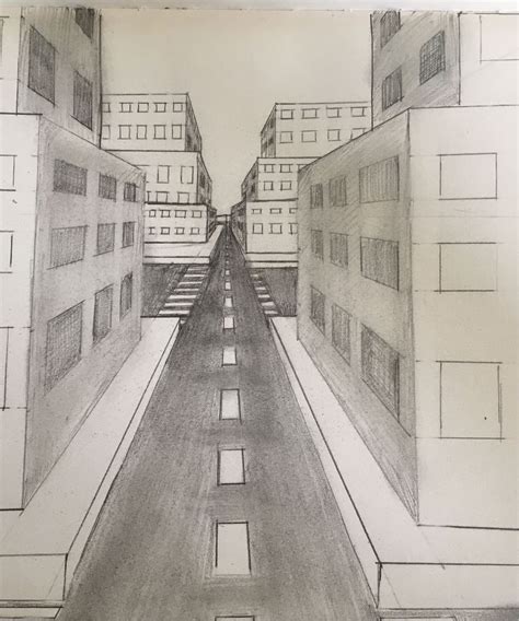 Drawing A City Street In 1 Point Perspective In 2021 1 Point