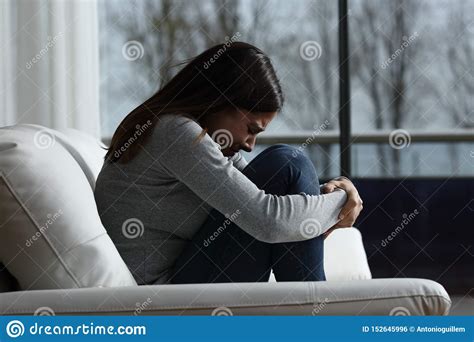 Sad Girl Crying And Complaining Alone At Home Stock Photo Image Of Home Bereavement 152645996