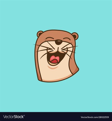 Happy Otter Logo Icon Symbol Royalty Free Vector Image