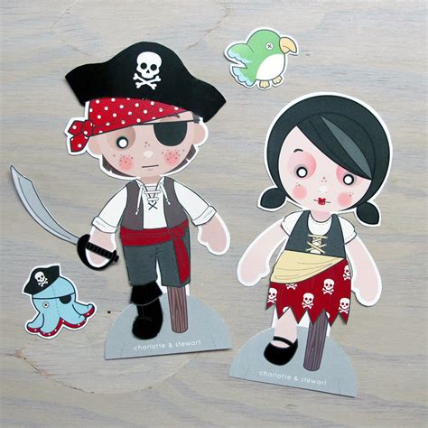 Printable Pdf Pirate Paper Dolls Etsy