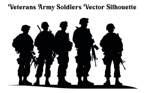 5 Veterans Army Soldiers Vector Silhouette Designs And Graphics