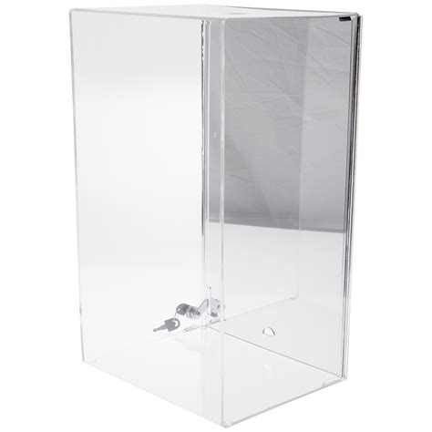 Plymor Clear Acrylic Sliding Back Locking Display Case Mirrored No