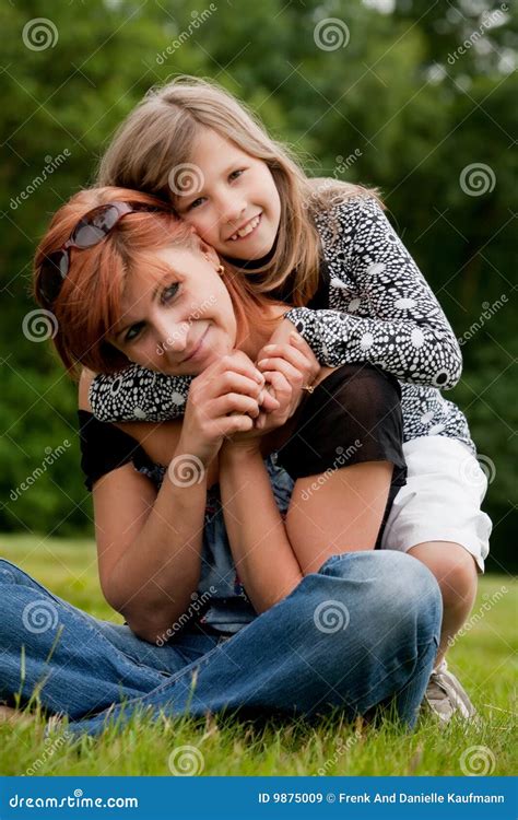 Happy Girl With Her Mom Stock Image Image Of Parent Wellbeing 9875009
