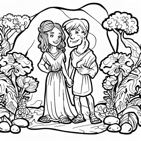 Dibujos de Adán y Eva el Pecado Original para Colorear para Colorear