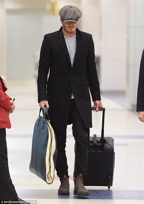 David Beckham In A Baker Boy Hat On Arrival To New York David Beckham
