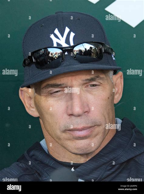 New York Yankees Manager Joe Girardi 28 Meets Reporters In The Dugout