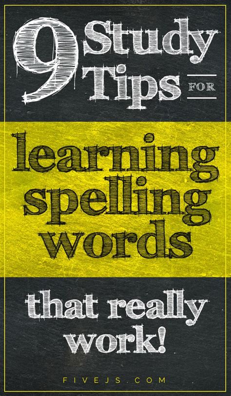 A Book Cover With The Title 9 Study Tips For Learning Spelling Words