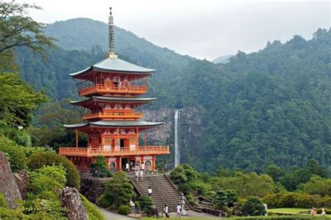 The Nachi Temple And Waterfalls In Japan