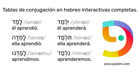 Diccionario Tablas de conjugación en hebreo