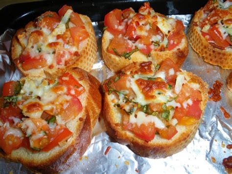 In a medium mixing bowl, add the tomatoes, garlic, basil, vinegar, olive oil, cheese, salt and pepper. Bruschetta Recipe - Food.com