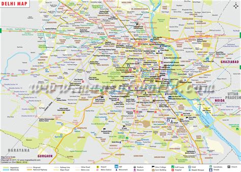 Delhi Map City Map Of Delhi Capital Of India
