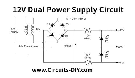 ±12v Dual Power Supply Using Zener Diodes Diy
