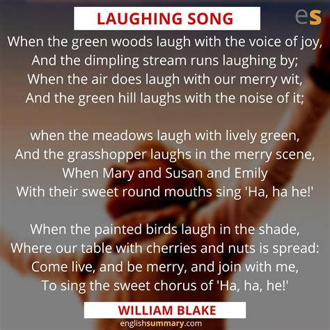 Laughing Song Poem By William Blake English Literature Poems Songs Of Innocence Poems