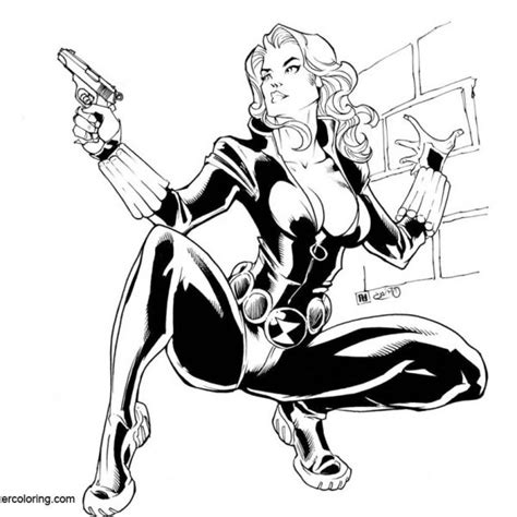 Marvel Avengers Black Widow Coloring Pages Free Printable Coloring Pages