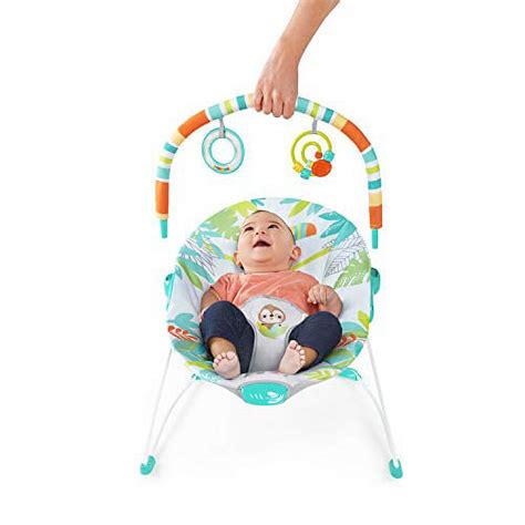 Bright Starts Rainforest Vibes Vibrating Bouncer With Toy Bar