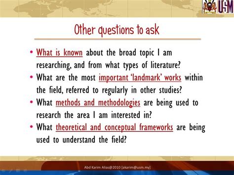 Asking interesting questions will will keep the conversation engaging. Questions to ask when writing a Literature Review ...
