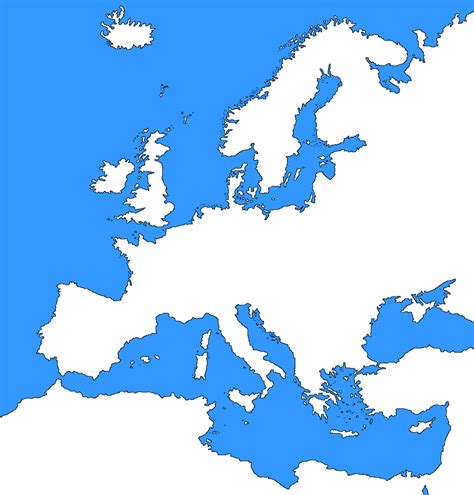 Blank Map Europe No Borders