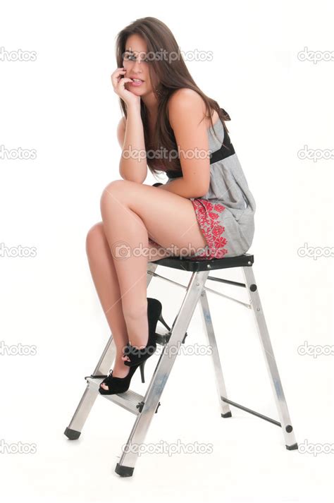 Mujer Sexy Sentada En Escalera Fotograf A De Stock Josetandem