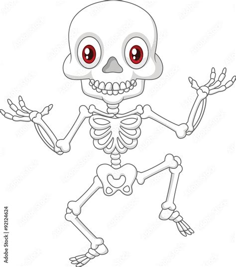 Cartoon Happy Halloween Skeleton Dancing Stock Vector Adobe Stock