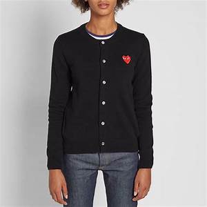 Comme Des Garcons Play Women 39 S Cardigan Black Red End