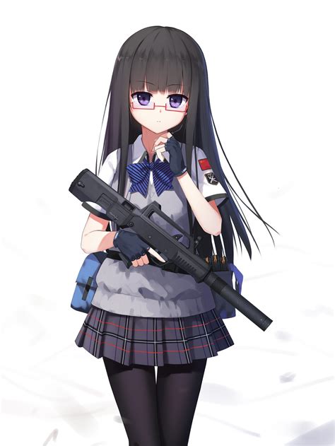 Anime Girl With Glasses And Long Hair Maxipx