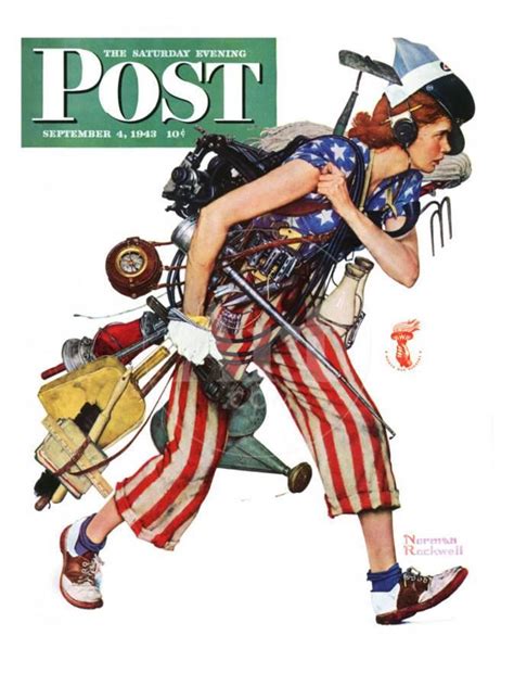 Rosie To The Rescue Saturday Evening Post Cover September 41943