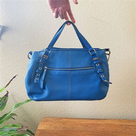 Vintage Tignanello Blue Leather Shoulder Bag Soft Genuine Etsy