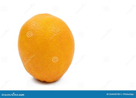 Whole Orange Isolated Above White Background With Copy Space Stock
