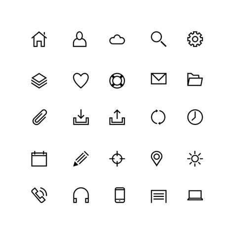 25 Line Icons Psd And Png Graphicsfuel