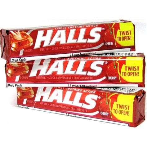 Halls Cough Drops 9ct Cherry Cough Suppressant Multi Dose Medicine