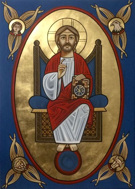 Christ The Pantocrator Icon Art Collectibles Wood Linocut Prints