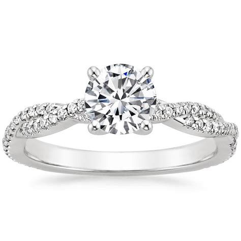 K White Gold Petite Luxe Twisted Vine Diamond Ring Ct Tw