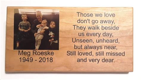 Memory Plaque Remembrance Plaque Funeral Item In Memory Of In
