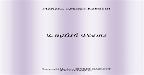 Selectii Poezii In Limba Engleza Mariana Eftimie Kabbout Pdf Document