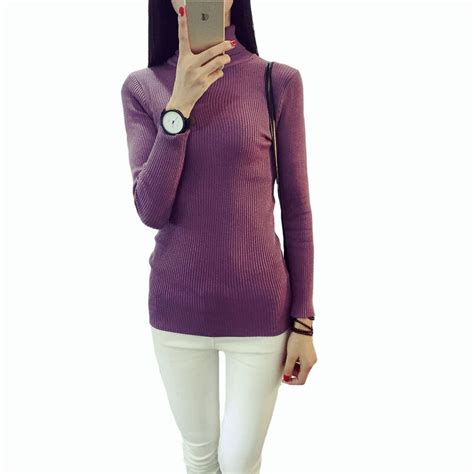 solid color apparel autumn and winter pullovers women turtleneck sweaters knitted pullover