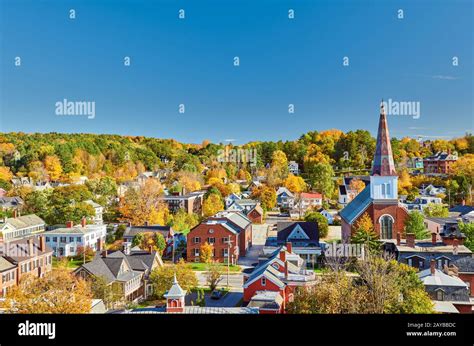 Montpelier Town Skyline In Autumn Vermont Usa Stock Photo Alamy