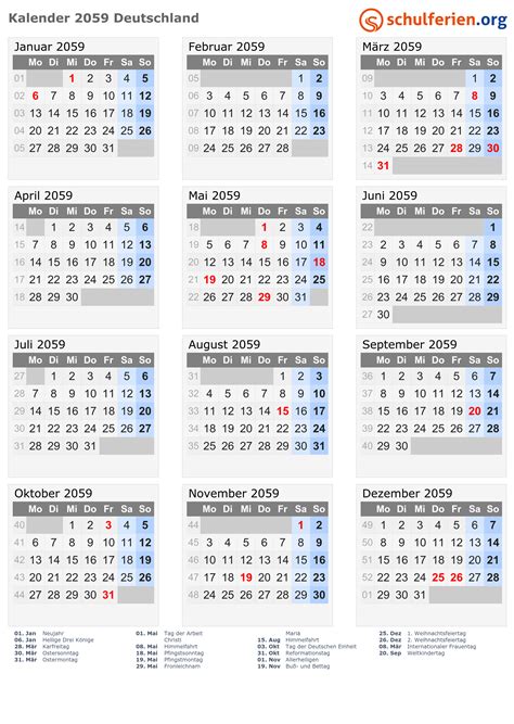 Kalender 2059