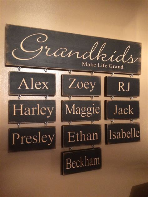 Personalized Carved Wooden Sign Grandkids Make Life