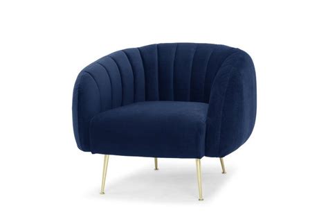 Create a unique look for your living room with our retro armchairs. Glamorös armchair - electric navy velvet | Barrel chair ...