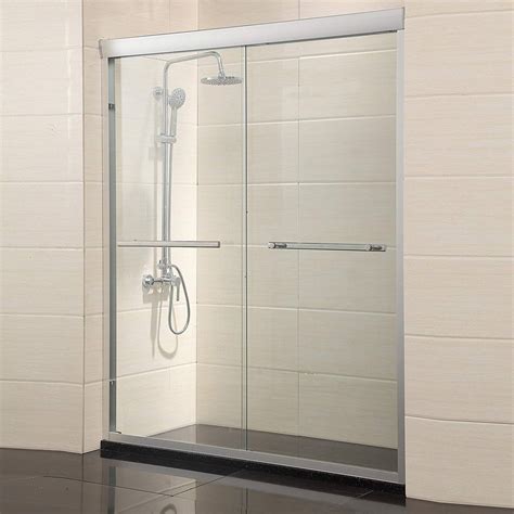Shower Door Framed Bathtub Door Glass Double Sliding 14 Clear Glass