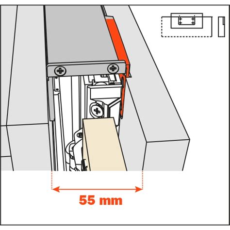 Salice Pocket Door Lateral Kit 55mm For Cabinet Depth 650 9000mm