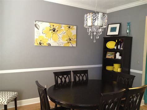 Grey And Yellow Dining Room With A Fabulous Chandelier Stuff For The