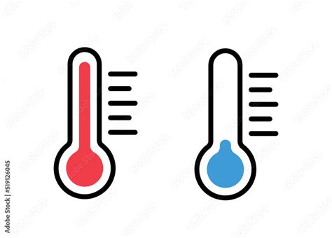 Thermometer Icon Cold And Heat Temperature Scale Symbol Cool And Hot