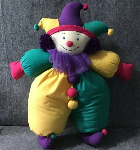 Pier 1 Multicolored Circus Clown 20 Stuffed Plush Toy Htf Rare Other