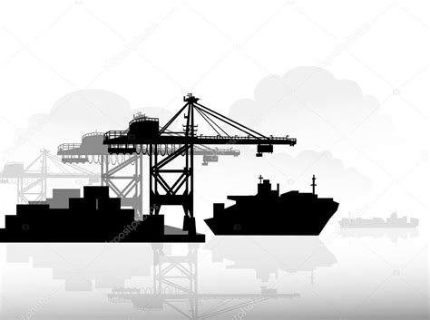 Ship And Port Vector Stock Vector Image By ©samillustration 55712877