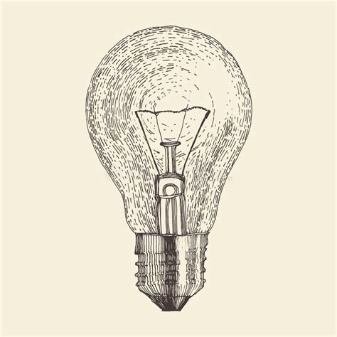 Light Bulb Vintage Engraved Illustration Stock Illustration
