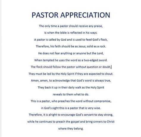 Pastor Appreciation Digital Download Poem Etsy