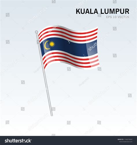 Waving Flag Kuala Lumpur State Federal Stock Vector Royalty Free