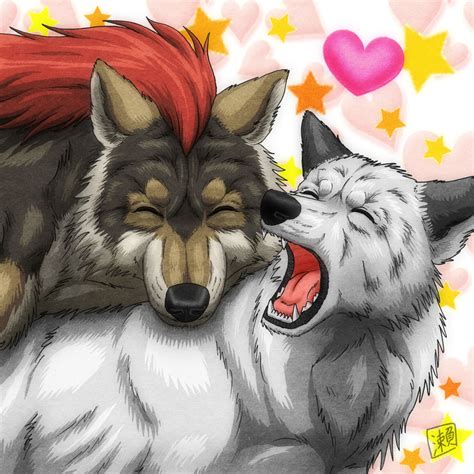 Anime Wolf Couple Drawing Wolf Couple Lineart By Strikerroyallove On