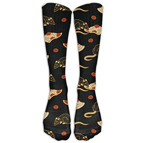 Pizza Rat Unisex Novelty Knee High Socks Athletic Tube Stockings One Size Click Image To